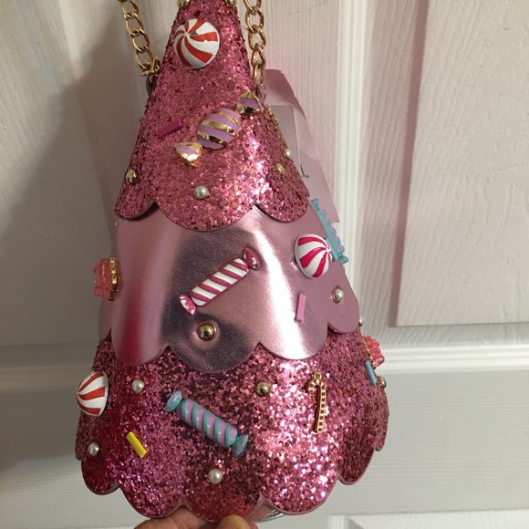 Betsey Johnson Pink Christmas Tree Crossbody - New So Cute  Chr - Picture 4 of 11